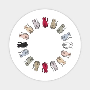 Circle of Magentaverse Rainbow Cats Magnet